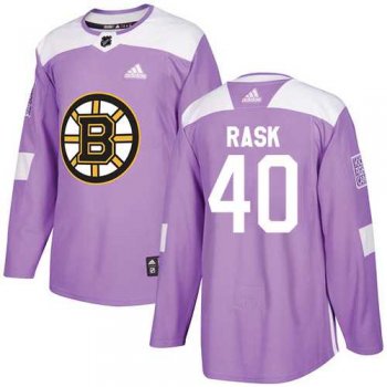 Youth Adidas Boston Bruins #40 Tuukka Rask Purple Authentic Fights Cancer Stitched NHL Jersey