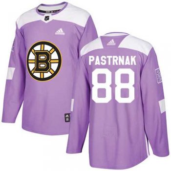 Youth Adidas Boston Bruins #88 David Pastrnak Purple Authentic Fights Cancer Stitched NHL Jersey