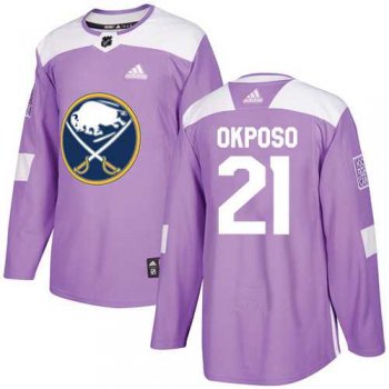 Youth Adidas Buffalo Sabres #21 Kyle Okposo Purple Authentic Fights Cancer Stitched NHL Jersey