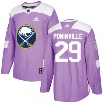 Youth Adidas Buffalo Sabres #29 Jason Pominville Purple Authentic Fights Cancer Stitched NHL Jersey