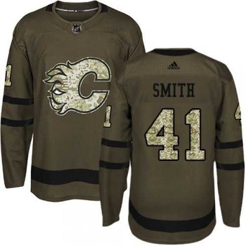 Youth Adidas Calgary Flames #41 Mike Smith Green Salute to Service Stitched NHL Jersey