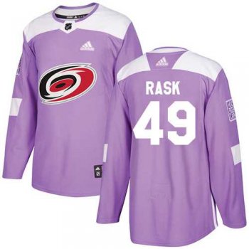 Youth Adidas Carolina Hurricanes #49 Victor Rask Purple Authentic Fights Cancer Stitched NHL Jersey