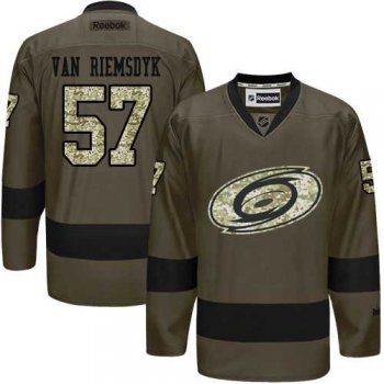 Youth Adidas Carolina Hurricanes #57 Trevor Van Riemsdyk Green Salute to Service Stitched NHL Jersey