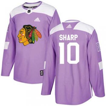 Youth Adidas Chicago Blackhawks #10 Patrick Sharp Purple Authentic Fights Cancer Stitched NHL Jersey