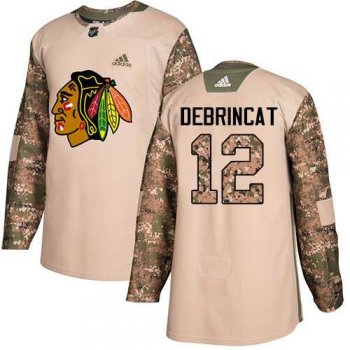 Youth Adidas Chicago Blackhawks #12 Alex DeBrincat Camo Authentic 2017 Veterans Day Stitched NHL Jersey