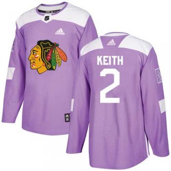 Youth Adidas Chicago Blackhawks #2 Duncan Keith Purple Authentic Fights Cancer Stitched NHL Jersey