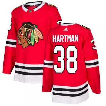 Youth Adidas Chicago Blackhawks #38 Ryan Hartman Red Home Authentic Stitched NHL Jersey