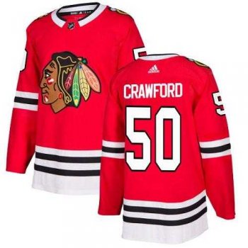 Youth Adidas Chicago Blackhawks #50 Corey Crawford Red Home Authentic Stitched NHL