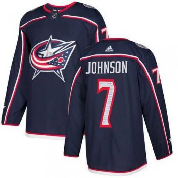 Youth Adidas Columbus Blue Jackets #7 Jack Johnson Navy Blue Home Authentic Stitched NHL Jersey