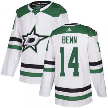 Youth Adidas Dallas Stars #14 Jamie Benn White Road Authentic Stitched NHL Jersey