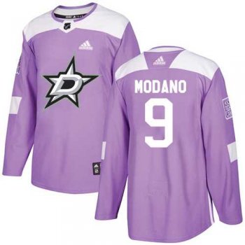 Youth Adidas Dallas Stars #9 Mike Modano Purple Authentic Fights Cancer Stitched NHL Jersey