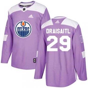 Youth Adidas Edmonton Oilers #29 Leon Draisaitl Purple Authentic Fights Cancer Stitched NHL Jersey