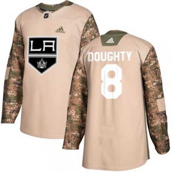 Youth Adidas Los Angeles Kings #8 Drew Doughty Camo Authentic 2017 Veterans Day Stitched NHL Jersey