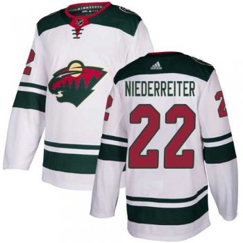 Youth Adidas Minnesota Wild #22 Nino Niederreiter White Road Authentic Stitched NHL Jersey