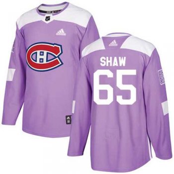 Youth Adidas Montreal Canadiens #65 Andrew Shaw Purple Authentic Fights Cancer Stitched NHL Jersey