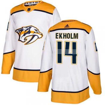 Youth Adidas Nashville Predators #14 Mattias Ekholm White Road Authentic Stitched NHL Jersey