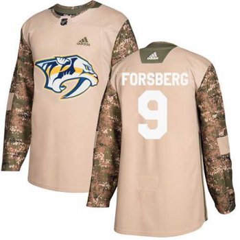 Youth Adidas Nashville Predators #9 Filip Forsberg Camo Authentic 2017 Veterans Day Stitched NHL Jersey