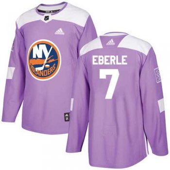 Youth Adidas New York Islanders #7 Jordan Eberle Purple Authentic Fights Cancer Stitched NHL Jersey