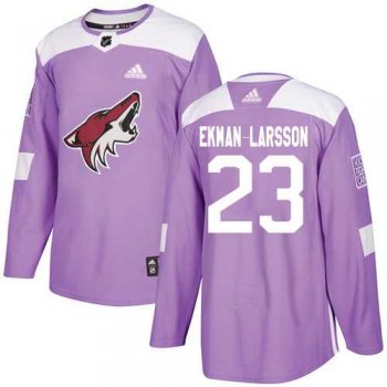 Youth Adidas Phoenix Coyotes #23 Oliver Ekman-Larsson Purple Authentic Fights Cancer Stitched NHL Jersey