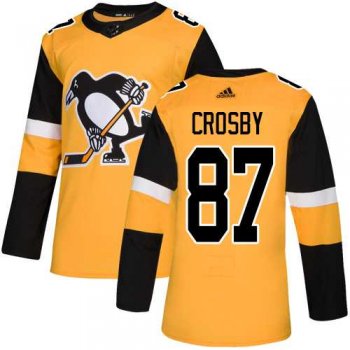 Youth Adidas Pittsburgh Penguins #87 Sidney Crosby Gold Alternate Authentic Stitched NHL Jersey