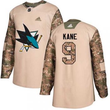 Youth Adidas San Jose Sharks #9 Evander Kane Camo Authentic 2017 Veterans Day Stitched NHL Jersey