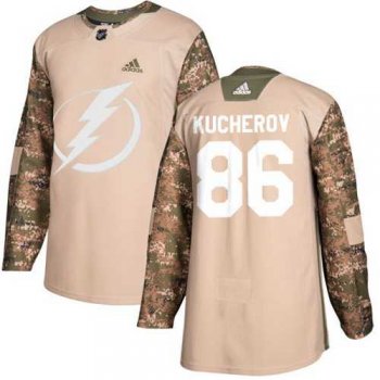 Youth Adidas Tampa Bay Lightning #86 Nikita Kucherov Camo Authentic 2017 Veterans Day Stitched NHL Jersey