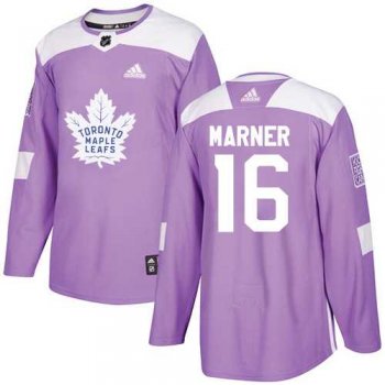 Youth Adidas Toronto Maple Leafs #16 Mitchell Marner Purple Authentic Fights Cancer Stitched NHL Jersey