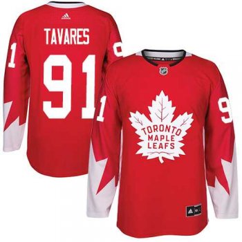 Youth Adidas Toronto Maple Leafs #91 John Tavares Red Team Canada Authentic Stitched NHL Jersey