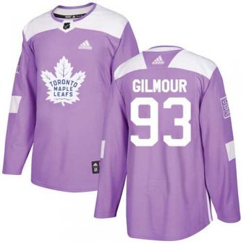 Youth Adidas Toronto Maple Leafs #93 Doug Gilmour Purple Authentic Fights Cancer Stitched NHL Jersey