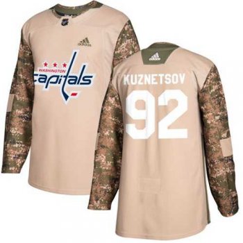 Youth Adidas Washington Capitals #92 Evgeny Kuznetsov Camo Authentic 2017 Veterans Day Stitched NHL Jersey