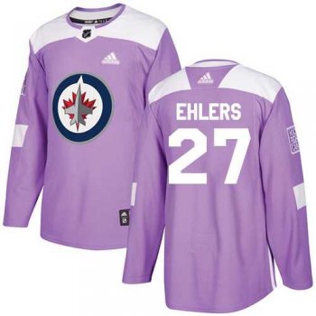 Youth Adidas Winnipeg Jets #27 Nikolaj Ehlers Purple Authentic Fights Cancer Stitched NHL Jersey