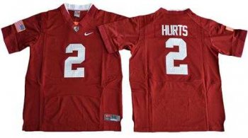 Youth Alabama Crimson #2 Jalen Hurts Red Pro Combat Stitched NCAA Jersey