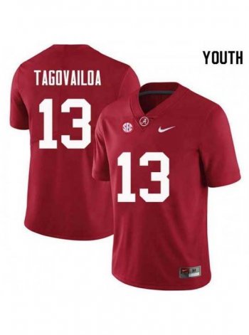 Youth Alabama Crimson Tide #13 Tua Tagovailoa Red NCAA Jersey