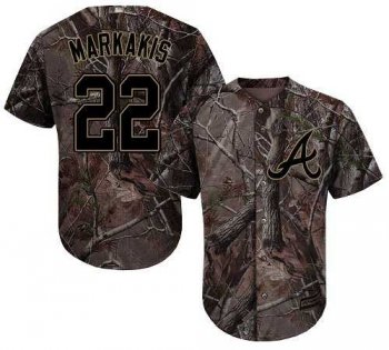 Youth Atlanta Braves #22 Nick Markakis Camo Realtree Collection Cool Base Stitched MLB