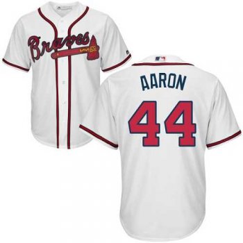 Youth Atlanta Braves #44 Hank Aaron White Cool Base Stitched MLB Jersey