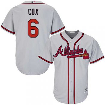 Youth Atlanta Braves #6 Bobby Cox Grey Cool Base Stitched MLB Jersey