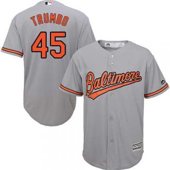 Youth Baltimore Orioles #45 Mark Trumbo Grey Cool Base Stitched MLB Jersey