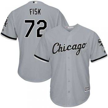 Youth Chicago White Sox #72 Carlton Fisk Grey Road Cool Base Stitched MLB Jersey