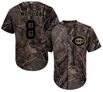 Youth Cincinnati Reds #8 Joe Morgan Camo Realtree Collection Cool Base Stitched MLB