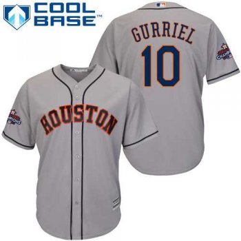 Youth Houston Astros #10 Yuli Gurriel Grey Cool Base 2017 World Series Champions Stitched MLB Jersey