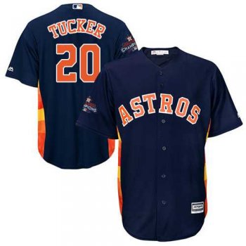 Youth Houston Astros #20 Preston Tucker Navy Blue Cool Base 2017 World Series Champions Stitched MLB Jersey