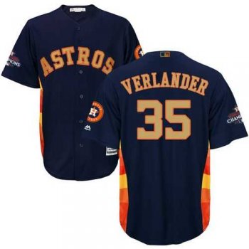 Youth Houston Astros #35 Justin Verlander Navy Blue 2018 Gold Program Cool Base Stitched MLB Jersey