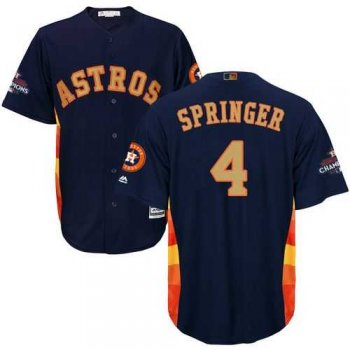 Youth Houston Astros #4 George Springer Navy Blue 2018 Gold Program Cool Base Stitched MLB Jersey