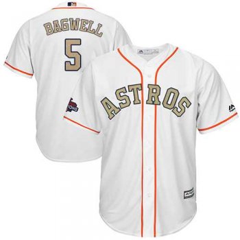 Youth Houston Astros #5 Jeff Bagwell White 2018 Gold Program Cool Base Stitched Baseball Jersey