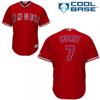 Youth Los Angeles Angels #7 Zack Cozart Red Cool Base Stitched MLB Jersey