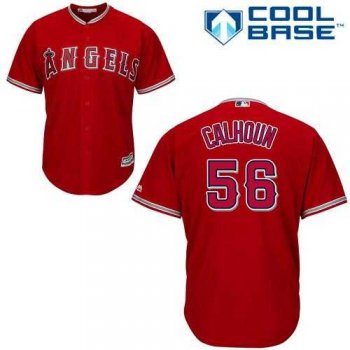 Youth Los Angeles Angels Of Anaheim #56 Kole Calhoun Red Cool Base Stitched MLB Jersey