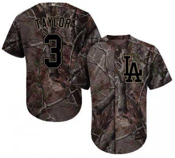 Youth Los Angeles Dodgers #3 Chris Taylor Camo Realtree Collection Cool Base Stitched MLB