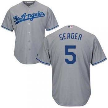 Youth Los Angeles Dodgers #5 Corey Seager Grey Cool Base Stitched MLB Jersey