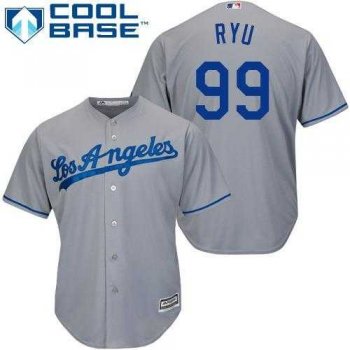 Youth Los Angeles Dodgers #99 Hyun-Jin Ryu Grey Cool Base Stitched MLB Jersey