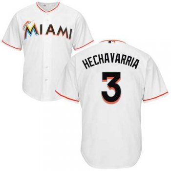 Youth Miami Marlins #3 Adeiny Hechavarria White Cool Base Stitched MLB Jersey